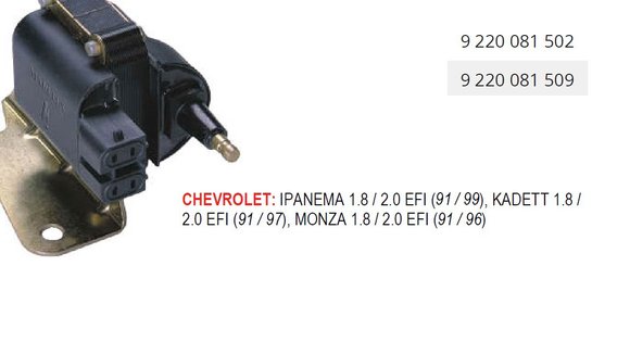 Imagen de BOBINA DE ENCENDIDO CHEVROLET MONZA 1.8I/2.0I 1992/1996